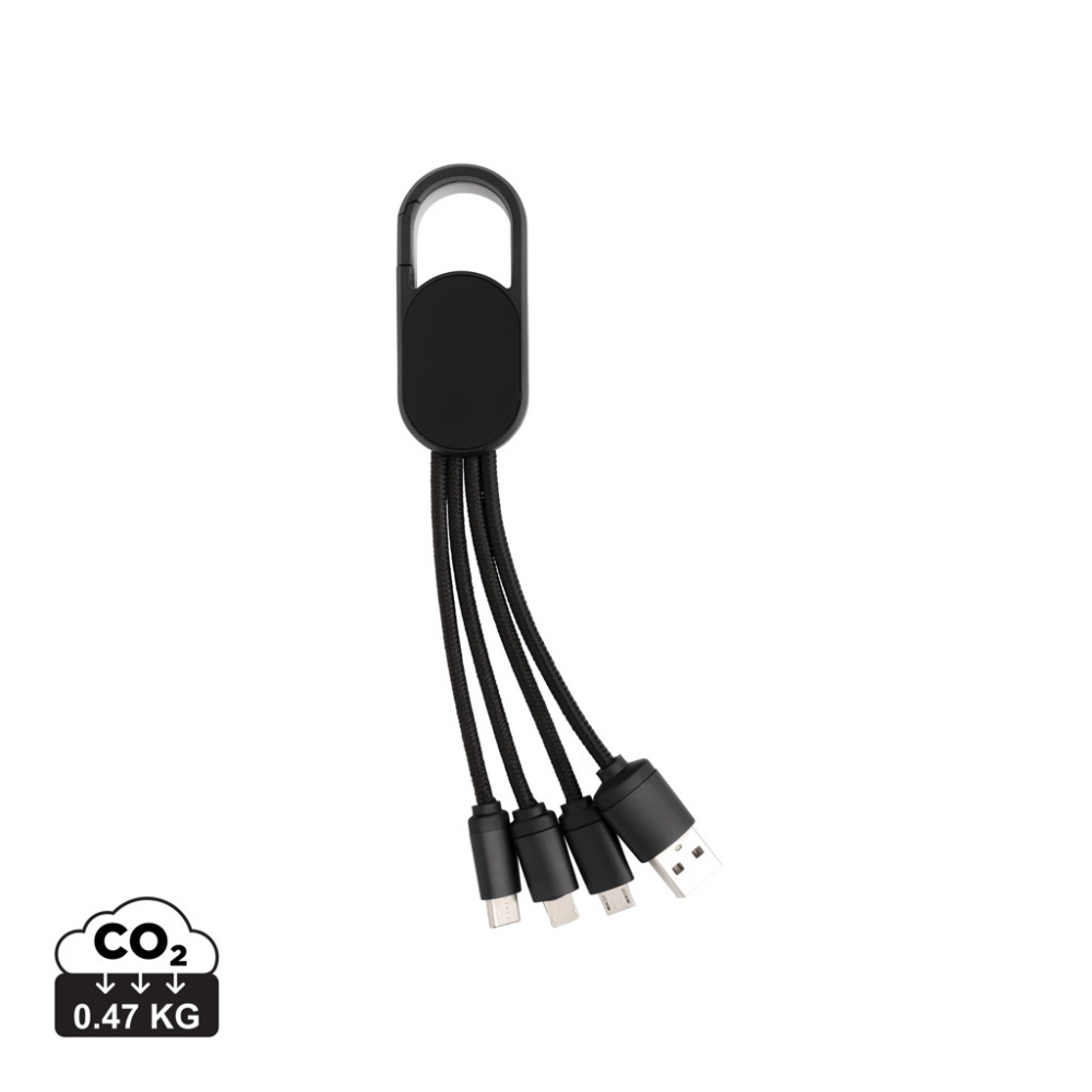 Logo trade promotional merchandise image of: 4-in-1 cable with carabiner clip