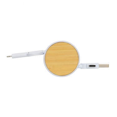 Logo trade promotional gifts picture of: RCS recycled plastic Ontario 6-in-1 retractable cable