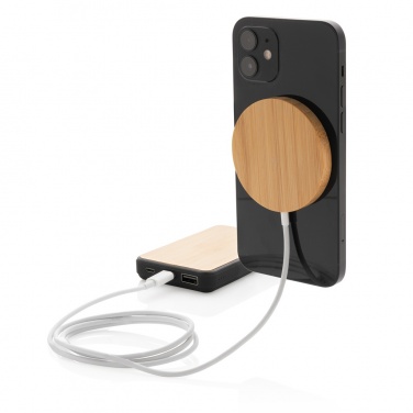 Logotrade promotional gift image of: 10W bamboo magnetic wireless charger