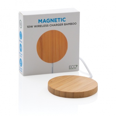 Logotrade promotional merchandise picture of: 10W bamboo magnetic wireless charger