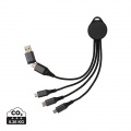 Terra RCS recycled aluminium 6-in-1 charging cable, grey