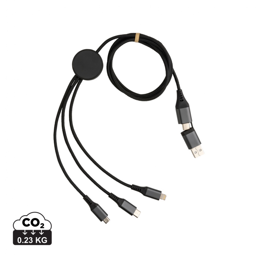 Logotrade promotional item image of: Terra RCS recycled aluminium 120cm 6-in-1 cable