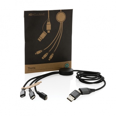 Logotrade corporate gift image of: Terra RCS recycled aluminium 120cm 6-in-1 cable