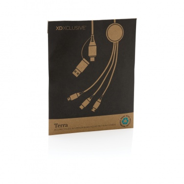 Logo trade promotional products picture of: Terra RCS recycled aluminium 120cm 6-in-1 cable