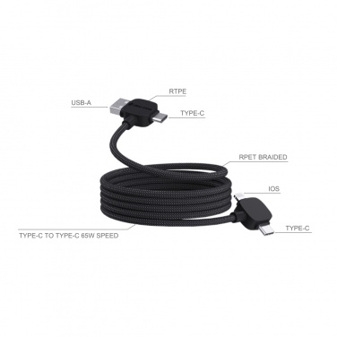 Logo trade promotional gift photo of: Urban Vitamin Stockton 65W RCS RTPE/RPET magnetic cable