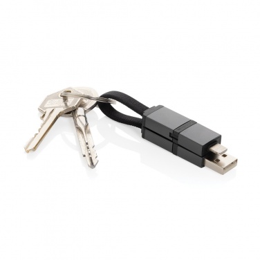 Logo trade corporate gifts image of: Terra recycled aluminum 4 in 1 60W fast charging cable