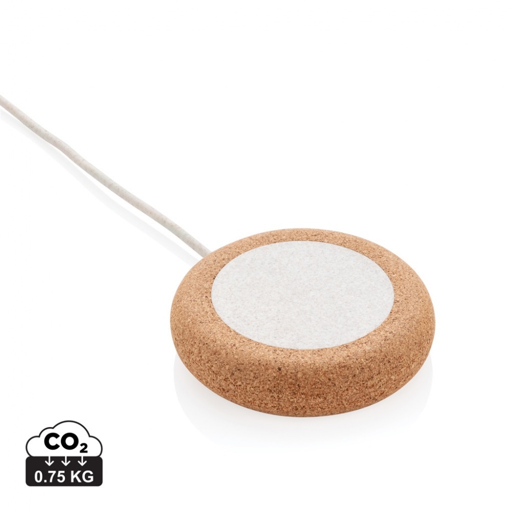 Logo trade promotional items picture of: Cork and Wheat 5W wireless charger