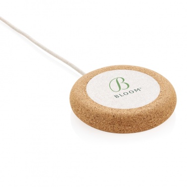 Logo trade promotional items image of: Cork and Wheat 5W wireless charger