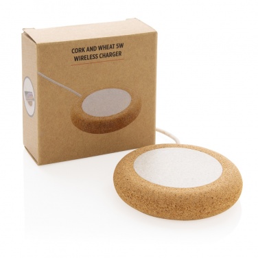 Logotrade promotional merchandise photo of: Cork and Wheat 5W wireless charger