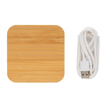 Logotrade promotional merchandise photo of: Bamboo 5W wireless charger with USB