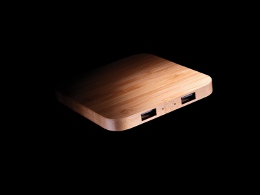 Logotrade business gift image of: Bamboo 5W wireless charger with USB