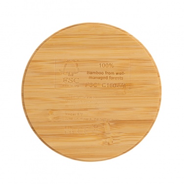 Logo trade promotional items picture of: Bamboo 5W round wireless charger