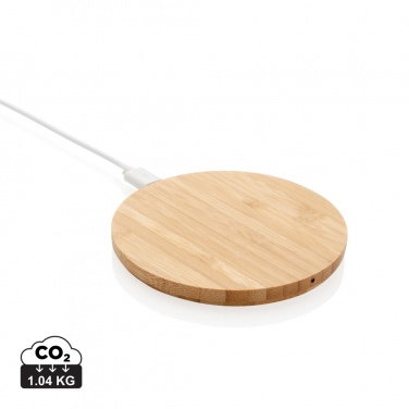 Logotrade promotional giveaways photo of: Bamboo 5W round wireless charger