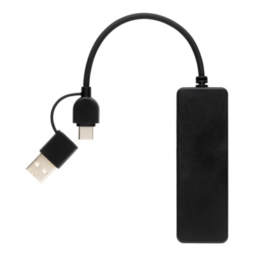 Logotrade promotional item image of: RCS recycled plastic USB hub with dual input