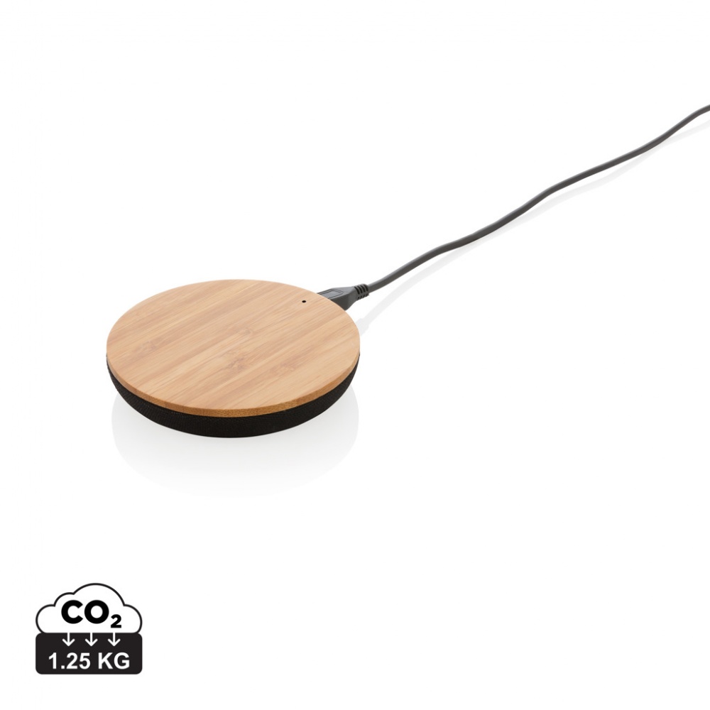 Logo trade corporate gift photo of: Bamboo X 5W wireless charger