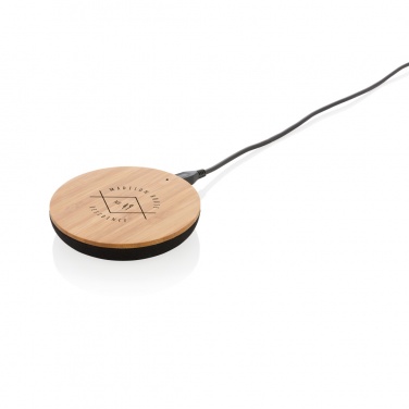 Logo trade corporate gifts picture of: Bamboo X 5W wireless charger