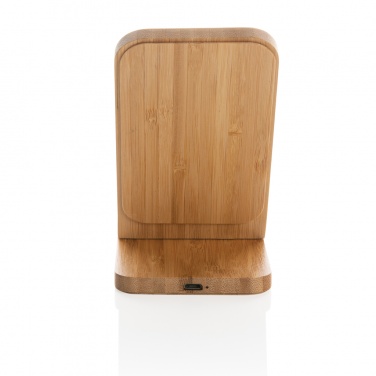 Logo trade promotional item photo of: Bamboo 5W wireless charging stand