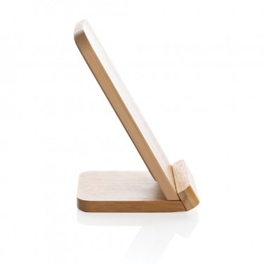 Logo trade corporate gifts picture of: Bamboo 5W wireless charging stand