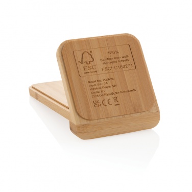 Logotrade advertising product image of: Bamboo 5W wireless charging stand