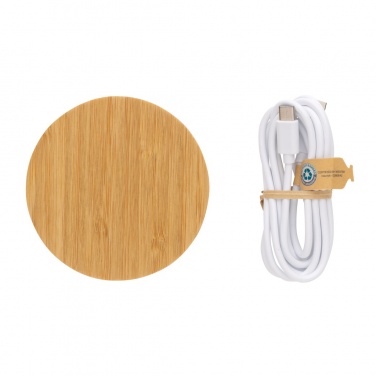 Logo trade business gift photo of: Bamboo 15W wireless charger