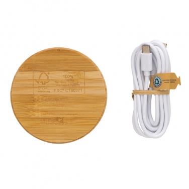 Logotrade promotional merchandise photo of: Bamboo 15W wireless charger