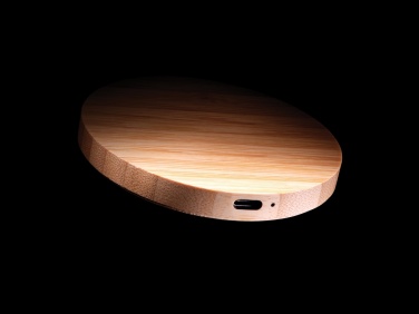 Logotrade promotional product image of: Bamboo 15W wireless charger