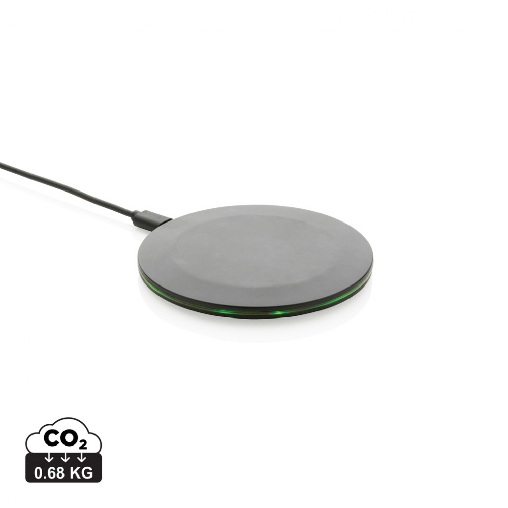 Logo trade corporate gifts picture of: RCS recycled plastic 15W Wireless fast charger