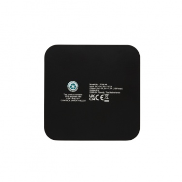 Logo trade promotional gifts image of: RCS recycled plastic 10W Wireless charger with USB Ports