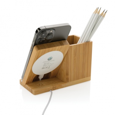 Logotrade corporate gift picture of: Calgary bamboo 10W wireless charger