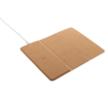 Logotrade promotional merchandise picture of: 10W wireless charging cork mousepad and stand