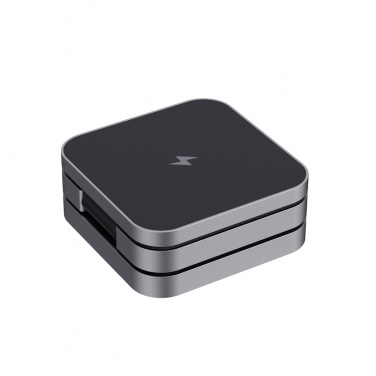 Logotrade promotional item picture of: Terra RCS recycled aluminum foldable 3 in 1 15W charger