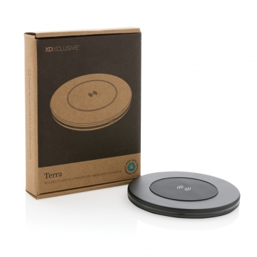 Logo trade promotional items image of: Terra RCS recycled aluminium 10W wireless charger