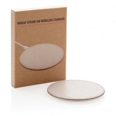 Logo trade promotional item photo of: 5W Wheat straw wireless charger