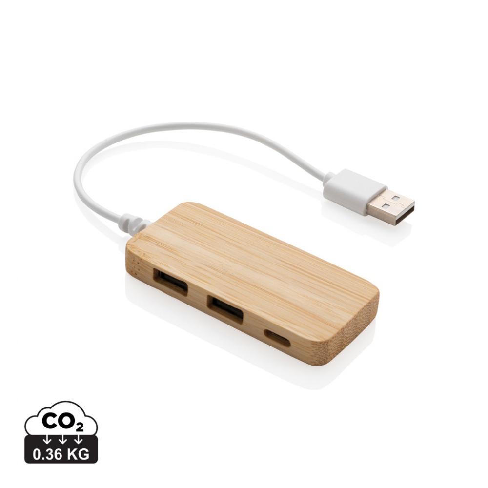 Logotrade promotional product image of: Bamboo hub with Type-C