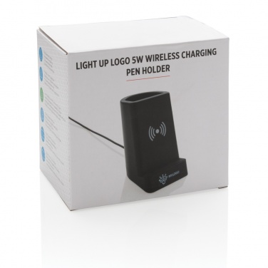 Logotrade promotional giveaway picture of: Light up logo 5W wireless charging pen holder