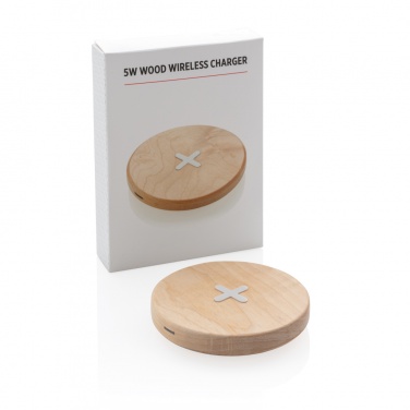 Logo trade promotional items image of: 5W wood wireless charger