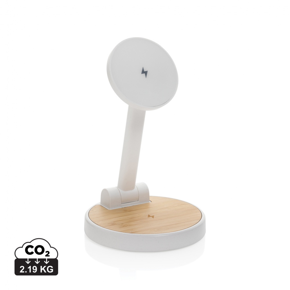 Logotrade promotional item image of: Ontario RCS rplastic 15W magnetic charging 2 in 1 stand