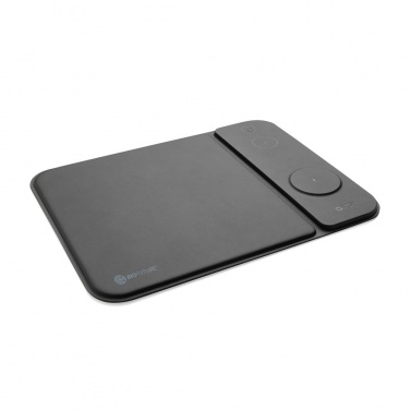 Logo trade promotional merchandise picture of: Swiss peak RCS recycled PU 15W 3 in 1 charging mousepad