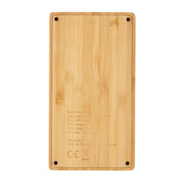 Logotrade promotional item picture of: Bamboo 4.000 mAh wireless 5W Powerbank