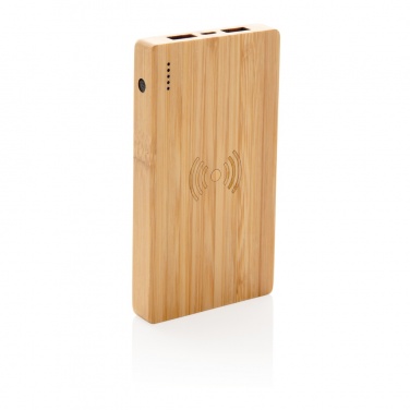 Logotrade promotional gifts photo of: Bamboo 4.000 mAh wireless 5W Powerbank