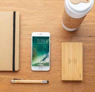 Logotrade promotional merchandise photo of: Bamboo 4.000 mAh wireless 5W Powerbank