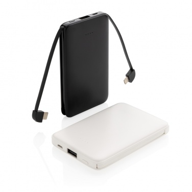 Logotrade promotional merchandise image of: 5.000 mAh Pocket Powerbank with integrated cables