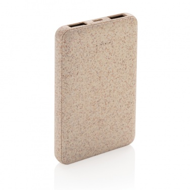 Logo trade advertising product photo of: Wheat Straw 5.000 mAh Pocket Powerbank