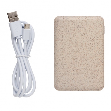 Logotrade advertising products photo of: Wheat Straw 5.000 mAh Pocket Powerbank