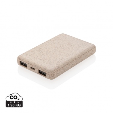 Logotrade corporate gift image of: Wheat Straw 5.000 mAh Pocket Powerbank