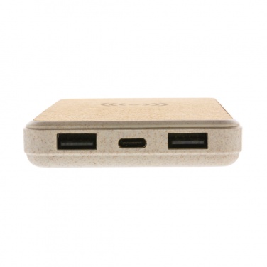 Logo trade promotional item photo of: Cork and Wheat Straw 8.000 mAh 5W wireless powerbank