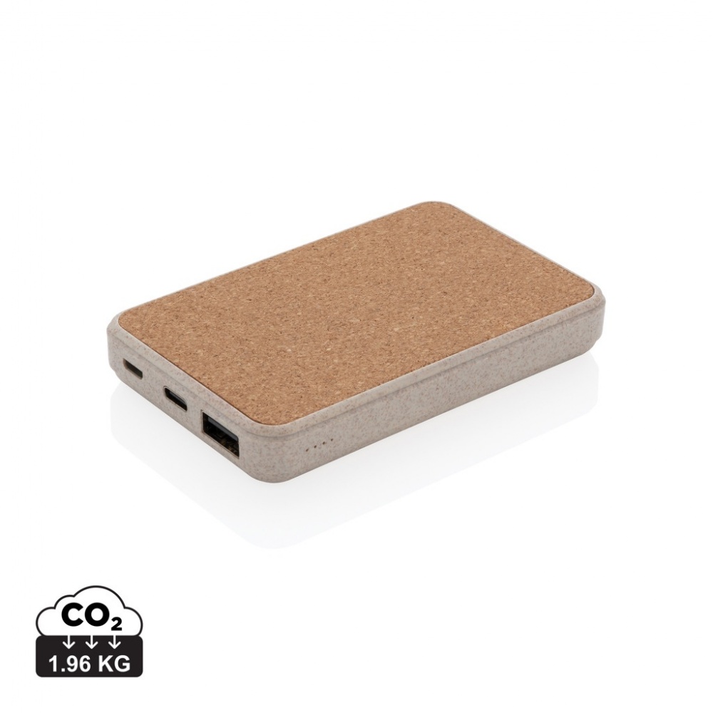 Logo trade promotional gifts picture of: Cork and Wheat 5.000 mAh pocket powerbank