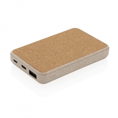 Logo trade promotional gifts picture of: Cork and Wheat 5.000 mAh pocket powerbank