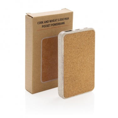 Logo trade advertising products picture of: Cork and Wheat 5.000 mAh pocket powerbank