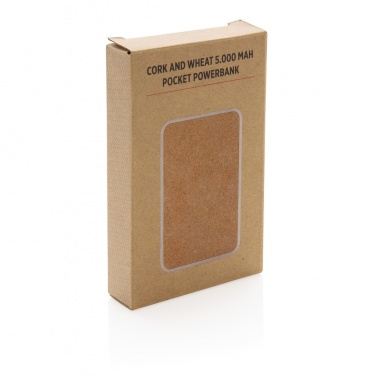 Logotrade promotional giveaway image of: Cork and Wheat 5.000 mAh pocket powerbank